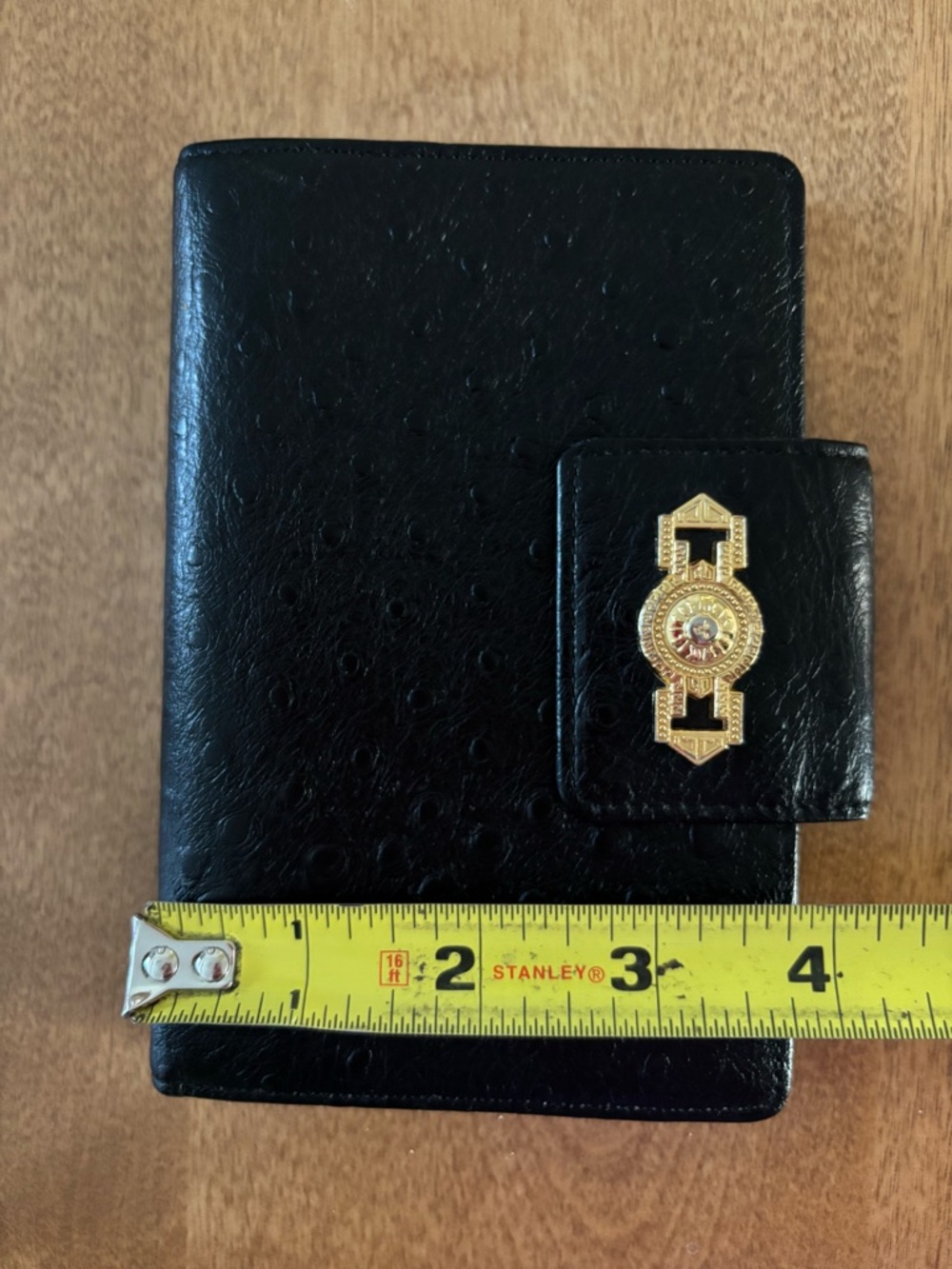 Gianni Versace Vintage Sunburst Organizer/Planner, Black Ostrich, VGVC - Picture 16 of 16